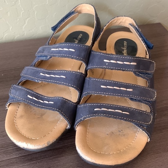 Easy Spirit Sadie Blue Suede Leather Cross Straps Comfort Sandal Size 6.5W - Picture 11 of 11